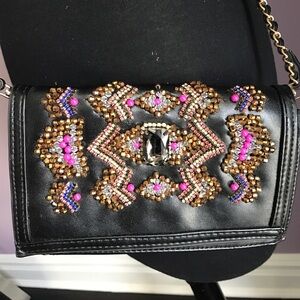 Black Embellished Crossbody Bag NWT